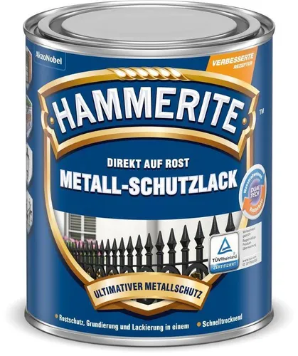 Hammerite Metallschutzlack Glänzend Dunkelgrün 750ml - Metallfarben, direkt auf Rost anwendbar, hochgradig witterungs- und UV-beständig für zuverlässigen Rostschutz.