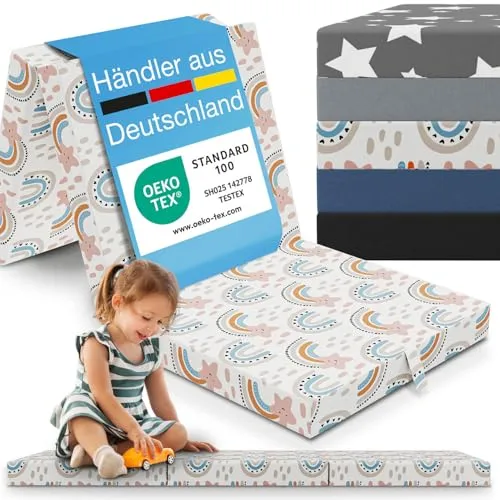 ELONEO Klappmatratze 65x195 cm – Faltbare Gästematratze für Kinder und Erwachsene - Kompakte Klappmatratze für Reisen und Camping, bequem und pflegeleicht mit abwaschbarem Bezug. Ideal als Gästebett oder für unterwegs, leicht transportierbar und gut zu verstauen.