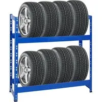 PROREGAL® Standregal Reifenregal Tiger - 2 Ebenen für bis zu 8 Reifen - Standregal für Reifen, 100x110x35cm, schnell montierbar durch Stecksystem, made in EU mit 5 Jahren Garantie – ideal für Ordnung in Garage oder Werkstatt.