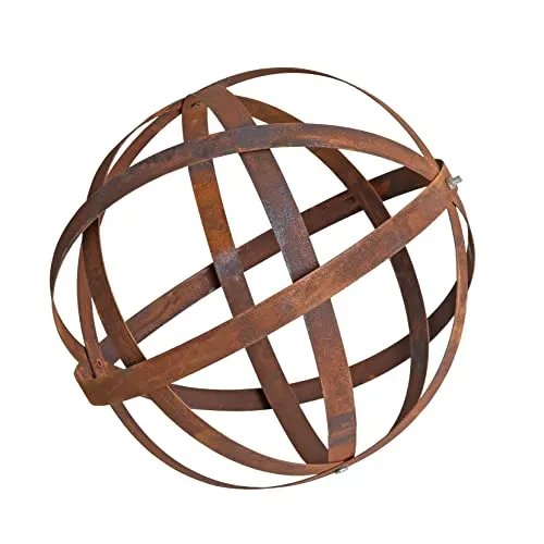 ESTEXO Edelrost Dekokugel Rostkugel Gartenkugel Kugel Metallband Bandeisen Gartendeko Rost Metall 30 cm