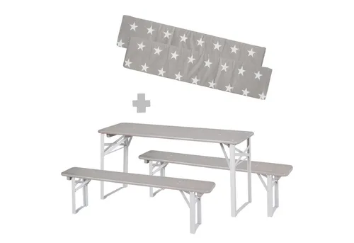 roba® Kindersitzgruppe Kinderparty-Garnitur - Sitzgarnitur aus FSC-zertifiziertem Holz, klappbar und ideal für Innen & Außen mit einer maximalen Belastbarkeit von 100 kg pro Sitzplatz.