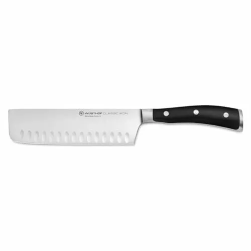 Wüsthof Classic Ikon Nakiri 17 cm | Kullenschliff für präzises Schneiden - Küchenmesser mit 17 cm Klinge, ideal für Gemüse und Kräuter. Der Kullenschliff sorgt für weniger Anhaften und präzise Schnitte. Hergestellt in Solingen, Deutschland.