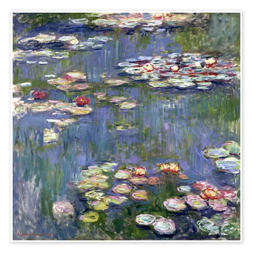 Posterlounge Poster Claude Monet, Seerosen, 1916, Wohnzimmer Malerei