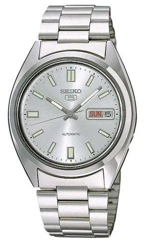 Seiko SNXS73K Herrenuhr - Seiko 5 Automatik - Automatik-Herrenuhr mit robustem Edelstahl-Gehäuse und wasserdicht bis 3 bar. Ideal für jeden Anlass und bietet eine stilvolle Datums- und Wochentagsanzeige.