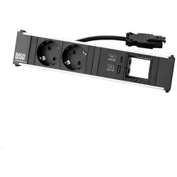 Bachmann CONI 4-fach Steckdoseneinheit mit USB A/C - Praktische 4-fach Steckdoseneinheit mit 2 Steckdosen und USB A/C für flexibles Laden. Ideal für den Einsatz zu Hause oder im Büro, platzsparend und benutzerfreundlich.