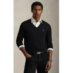 Polo Ralph Lauren Herren Pullover 710670789003 – Schmal geschnitten, V-Ausschnitt, Schwarz - Leichter Baumwollpullover für lässige Anlässe, ideal zum Überziehen. Hoher Tragekomfort und zeitloser Stil. Ref.: 710670789003, Farbe: Schwarz, Material: Baumwolle, Kategorie: Shirts & Tops