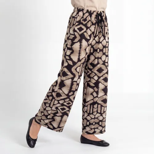 Damen Palazzo Hose Boho Sommerhose in Relaxed Fit - Die Damen Palazzo Hose vereint einen lockeren Schnitt mit einem modischen Boho-Muster. Leichtes Material und elastischer Bund sorgen für ein angenehmes Tragegefühl. Ideal für entspannte Sommerlooks und vielseitige Kombinationen.