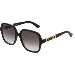 Gucci GG1189S Damen-Sonnenbrille - Eleganter Look in Braun - Sonnenbrillen | Stilvolle Vollrand-Sonnenbrille mit eckigem Design und leichtem Kunststoff-Gestell für optimalen Tragekomfort.