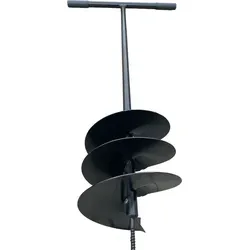 Hand Erdbohrer Ø 250mm - Robuster Erdlochbohrer aus Stahl - Erdbohrer aus hochwertigem Stahl mit rutschfesten Gummi-Handgriffen. Ideal für präzise Erdarbeiten im Garten oder beim Bau von Pfählen.