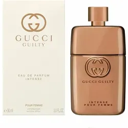 Gucci Guilty Pour Femme Eau de Parfum Intense 90 ml - Damendüfte mit hohem Sex-Appeal, vereint verführerische Noten von Veilchen, Tuberose und Patschuli für einen edlen Duft, perfekt für besondere Anlässe.