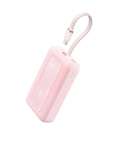 Anker Powerbank 20.000mAh 30W mit USB-C Kabel - Externe Handyakkus mit 20.000mAh für bis zu 4x iPhone 16 Aufladung, 30W Schnellladung und robustem, integriertem USB-C Kabel – ideal für Reisen!