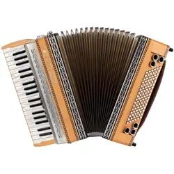Alpenklang Pro Akkordeon IV 96 MH Erle - Akkordeon mit 38 Diskant-Tasten aus Perlmutt, 96 Helikon-Bässen und hochwertigen italienischen Tipo a Mano Stimmplatten – ideal für professionelle Musiker.