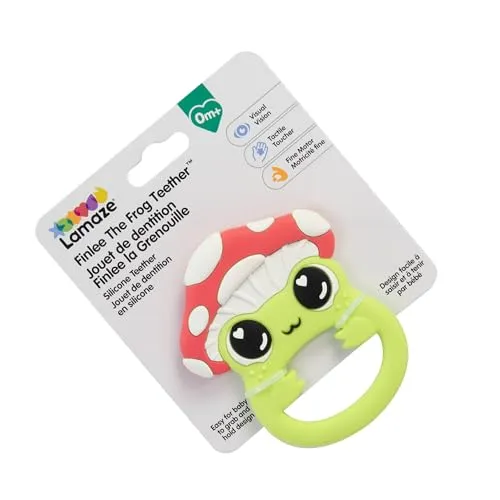 Lamaze Finlee Der Frosch Beißring, Silikon Zahnungsspielzeug Für Babys, BPA-Frei, Sensorisches Spielzeug, Texturiert, Einfach Zu Halten, Reisegröße, Für Kleinkinder, Farbenfroh Und Sicher