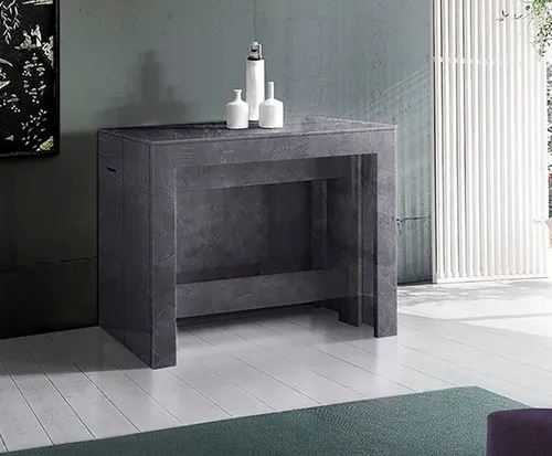 INOSIGN Esstisch Praktika, ausziehbar auf 300 cm - Esstisch mit Auszugsfunktion, ideal für große Familienfeiern, gefertigt aus FSC®-zertifiziertem Holzwerkstoff und in modernem Zement-Finish.