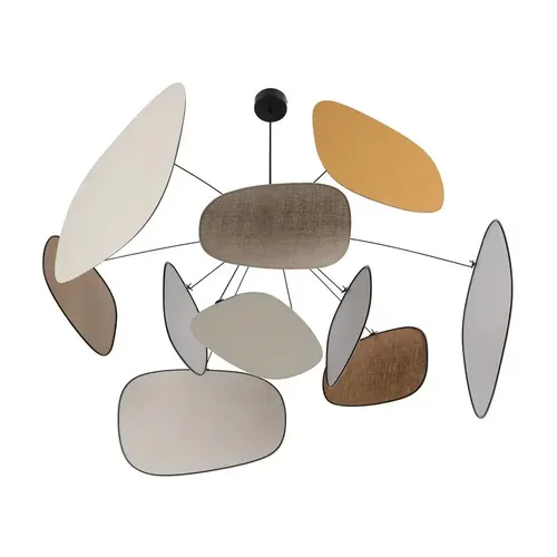 MARKET SET Hängelampe Screen 70's - Elegante Deckenleuchte aus Leinen und Metall, dimmbar für individuelle Lichtgestaltung. Setzen Sie farbenfrohe Akzente in jedem Raum!