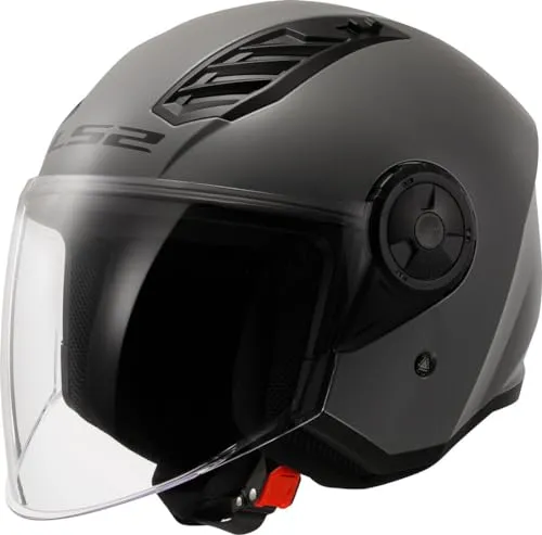 LS2 Jet-Motorradhelm Airflow II Nardo Grey XL - Motorradhelm mit langem, kratzfestem Visier und ECE 22.06 Zertifizierung, ideal für städtische Fahrten und komfortabel mit nur 950 g.