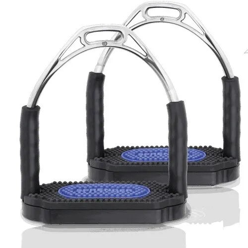 Sprenger Kindersteigbügel Bow Balance 110 mm - Steigbügel für Kinder mit 11 cm Trittfläche, 4-Gelenk System für Knöchelschutz und Anti-Rutsch Gummieinlage für mehr Stabilität und Sicherheit beim Reiten.