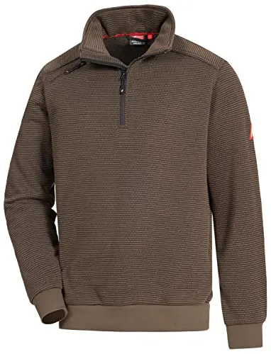 Nitras Herrenpullover Motion TEX Plus - Braun, Größe S - Activewear-Pullover für Herren, wärmendes Strickgewebe mit hohem Stehkragen und Windstopper für optimalen Schutz bei der Arbeit.