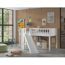 Mid.you Spielbett in Weiß, 90x200 cm - Massives Kiefernholz-Spielbett in Weiß, ideal für Kinderzimmer. Mit einer Höhe von ca. 20 cm bietet es sicheren Schlafkomfort und kreative Spielmöglichkeiten.