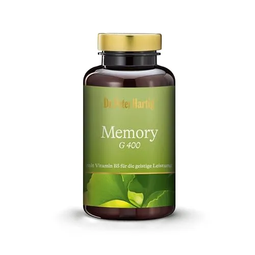 Dr. Peter Hartig Memory G 400 Kapseln - Fettlösliche Vitamine, unterstützt Gedächtnis und geistige Leistung mit 6-Monats-Vorrat für optimale Nährstoffversorgung des Gehirns.