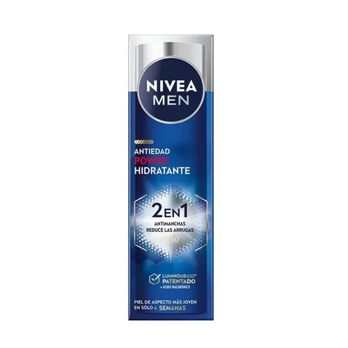 NIVEA MEN POWER 2-in-1 Anti-Flecken- und Anti-Falten-Feuchtigkeitscreme - Badebürsten: Diese Anti-Aging Gesichtscreme mit FP30 schützt und revitalisiert die Haut, sorgt für ein jüngeres Aussehen und spendet intensive Feuchtigkeit.