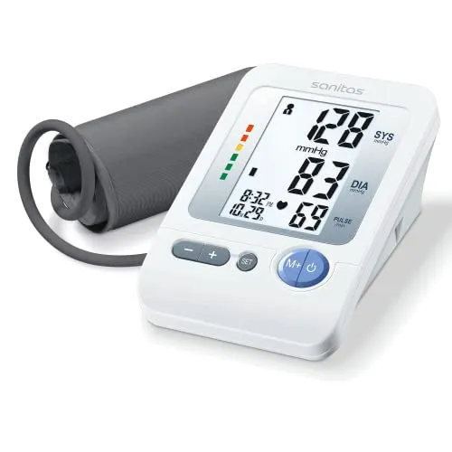 Sanitas SBM 21 Oberarm-Blutdruckmessgerät - Vollautomatisches Blutdruckmessgerät mit Arrhythmie-Erkennung, ideal für präzise Selbstkontrolle und einfache Anwendung im Alltag.