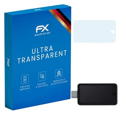 atFoliX Schutzfolie kompatibel mit Shift Crypto BitBox02 Folie, ultraklare FX Displayschutzfolie (3X)