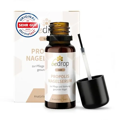 bedrop Propolis Nagelserum 10ml - Öl für Nagelhaut, natürliche Nagelpflege mit hochdosiertem Propolis, Teebaumöl und Lavendelöl zur Stärkung und Reparatur Deiner Nägel.
