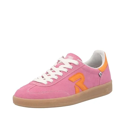 Rieker Damen San Diego W2200 Sneaker Low in Rosa, 45 EU - Damen-Sneaker aus echtem Leder mit Swing2Go-Technologie für optimalen Tragekomfort und flexibles Gehen.
