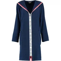 Cawö Bademantel Sea Salt Sand Navy Größe L - Bademantel für Damen im maritimen Look, aus 100% Baumwolle, pflegeleicht und Öko-Tex zertifiziert für höchsten Tragekomfort und Gesundheit.