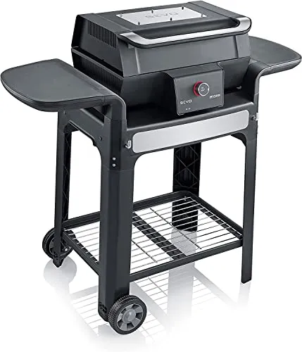 SEVERIN SEVO GTS Elektrogrill - 3.000 W Standgrill mit OLED-Display, für drinnen und draußen, emissionsfreies Grillvergnügen in nur 10 Minuten bis 500 °C