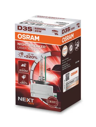 OSRAM XENARC® NIGHT BREAKER® LASER 66340XNN - Fernscheinwerfer - Autobeleuchtung mit 35W Xenonlampe für bis zu 150% mehr Licht auf der Straße, ideal für sicheres Fahren bei Nacht.