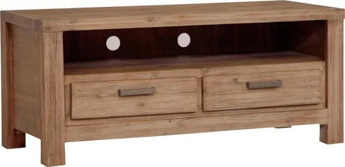 TV-Board GUTMANN FACTORY "Tunis", beige (sandfarben) - TV-Halterungen: Stilvolles Sideboard aus teilmassivem Holz mit Kabeldurchführung, ideal für ein modernes Wohnzimmer und eine ordentliche Medienorganisation.