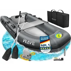 KESSER® Schlauchboot für 2-4 Personen - Ideal für Freizeit und Angeltouren - Vielseitiges Schlauchboot für Küstengewässer, Flüsse und Seen. Mit robustem PVC, abnehmbaren Sitzbänken und Reparaturset. Schneller Aufbau mit Luftpumpe und Platz für bis zu 300 kg. Perfekt für unvergessliche Ausflüge auf dem Wasser!