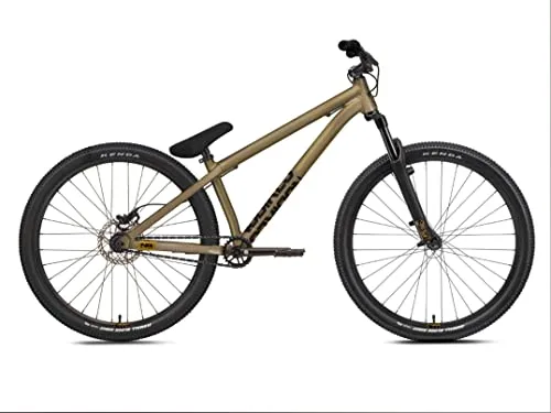 NS Bikes Movement 3 Olive Rust - Jump & Dirt BMX Rad mit robuster AL6061-T6 Rahmenkonstruktion und 100mm Federgabel, ideal für anspruchsvolle Sprünge und Trails.