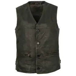 Maddox Lederweste Georgio MADDOX - Herren Lederweste Lammnappa schwarz-beige antik schwarz 62