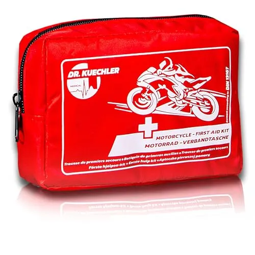 DR. KUECHLER MEDICAL Motorrad, Quad, Vespa, Fahrrad Verbandstasche, Verbandskasten, Mini Motorrad Set, Verbandtasche, neueste DIN Norm, für die TÜV Prüfung, Erste Hilfe Set Motorrad, Motorrad Zubehör