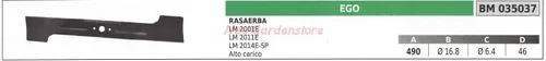 Ersatzklinge Für Rasenmäher Tosaerba Tagliaerba LM 2001E EGO 035037