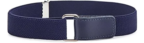 Ladeheid Kinder Gürtel Ohne Schnalle Elastischer Kindergürtel für Jungen und Mädchen 0-15 Jahre 32-90 cm P15 (Dunkelblau, 8-15 Jahre)
