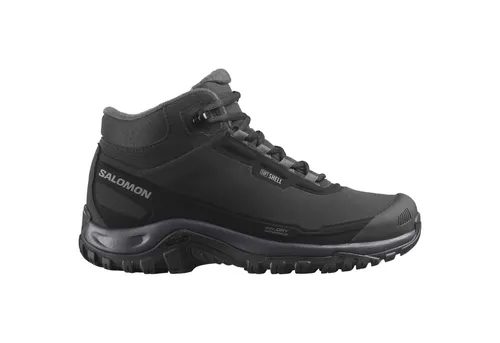 Salomon Women's Shelter WP - Wasserdichte Winterschuhe 38 2/3 - Wanderschuhe mit AdvancedSkin Dry Technologie, isolierend und optimal für kaltes Wetter. Farbe: Schwarz/Grau. Ideal für Outdoor-Abenteuer!