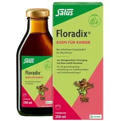 Floradix Eisen für Kinder Tonikum - Nahrungsergänzungsmittel für Kinder, unterstützt die geistige Entwicklung mit Eisen und B-Vitaminen. Ideal für wachsende Kinder, besonders in Zeiten hoher geistiger Anforderungen.