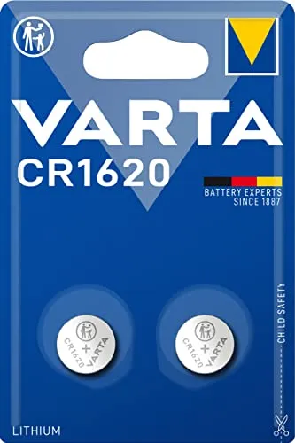 VARTA Batterien Knopfzellen CR1620, 2 Stück, Lithium Coin, 3V, kindersichere Verpackung, für elektronische Kleingeräte - Autoschlüssel, Fernbedienungen, Waagen