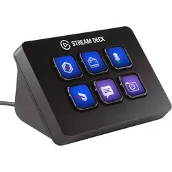 Elgato Stream Deck Mini - Mini USB Tastatur mit 6 Tasten, ideal für Gaming und kreative Anwendungen in Schwarz