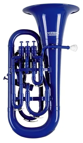 Classic Cantabile MardiBrass KEU-30BU Bb Euphonium aus ABS-Kunststoff - 4 Perinet-Ventile 3+1 Aluminium - sehr leicht 2,0 kg - Schallbecher 315 mm - Gigbag Mundstück Reinigungstuch - Blau