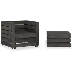 vidaXL 2-tlg. Garten-Paletten-Lounge-Set aus imprägniertem Kiefernholz - Gartenmöbel-Set aus robustem, verrottungsbeständigem Kiefernholz. Ideal zum Entspannen im Freien mit modularer Anordnung für individuelle Gestaltung.