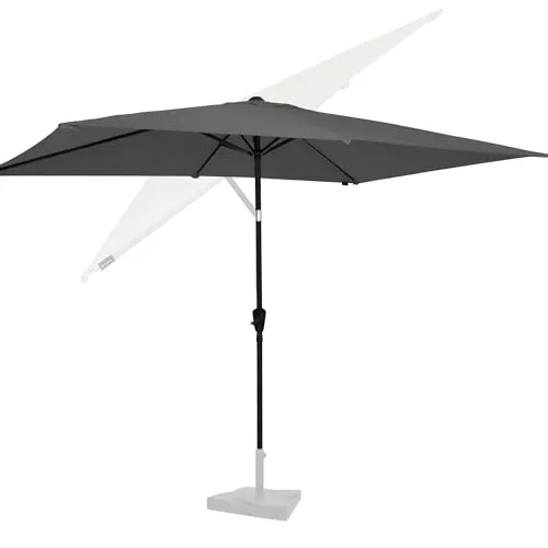 VONROC Sonnenschirm Rapallo 200x300 Grau - Rechteckiger Sonnenschirm für Terrasse, Garten und Balkon mit 360° Neigefunktion und UPF 50+ Schutz. Ideal für entspannte Sommertage!