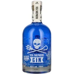 Sea Shepherd Blue Ocean Gin - New Western Dry Gin - Gin mit feinen Salznoten und Lakritz, ideal für Meeresliebhaber. Unterstützt Sea Shepherd im Schutz von Meerestieren.