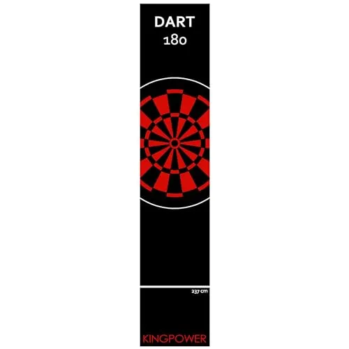 Kingpower Dart Teppich Matte Steeldart Zubehör Dartpfeile Dartboard Dartteppich Target Oche Darts Abwurflinie Schutz Gummi Boden Rot Dartscheibe 290 x 60 cm