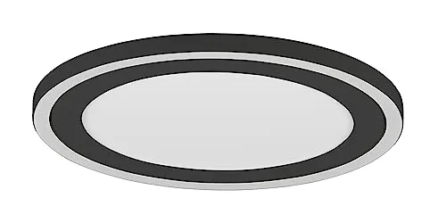 Reality Leuchten LED Deckenleuchte Carus R67223332 - Moderne Deckenleuchte in Schwarz matt mit 34 cm Durchmesser. Inklusive energiesparender 16 + 8,5 Watt LED für warmweißes Licht und zwei Beleuchtungsmodi. Ideal für eine optimale Ausleuchtung Ihres Raumes.