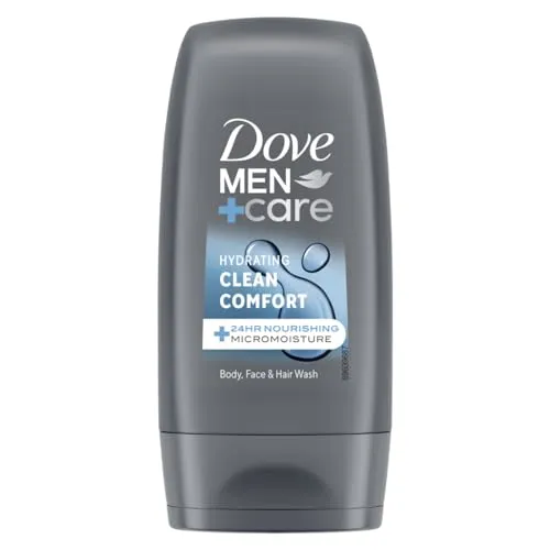 Dove Men +Care Gel de Ducha 2 en 1, 55 ml - Duschgel für Männer mit hydratisierender Wirkung, fördert gesunde und starke Haut. Erfrischende Formel mit MicroMoisture-Technologie, dermatologisch getestet und aus 100% recyceltem Plastik.